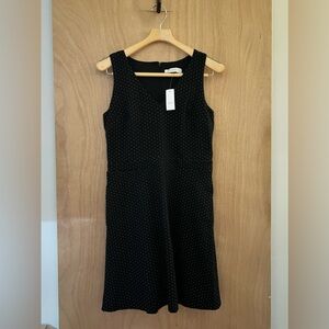 NWT LOFT Black Dress with Dot Pattern